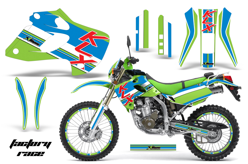 Kawasaki KLX 250 98 03 DTRACKER Graphics Kit Factory NPs